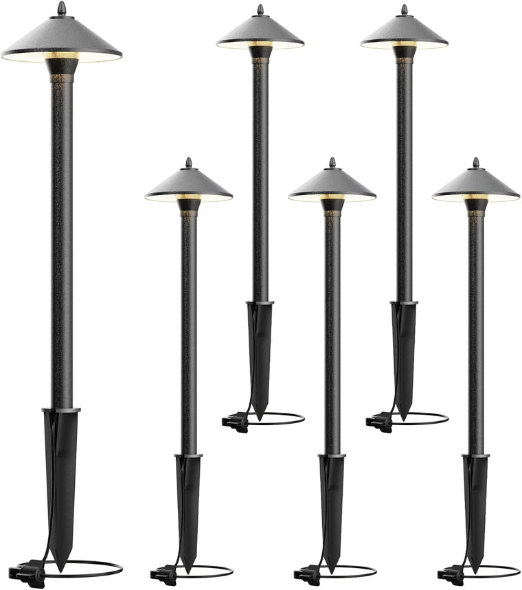 VENUS MANUFACTURING Low Voltage LED Pathway Lights 1.2W Outdoor Landscape Lighting 6 Pack 40 Lumen Landscape Path Lights 2700K for Lawn Patio Yard Walkway Driveway Pathway Garden