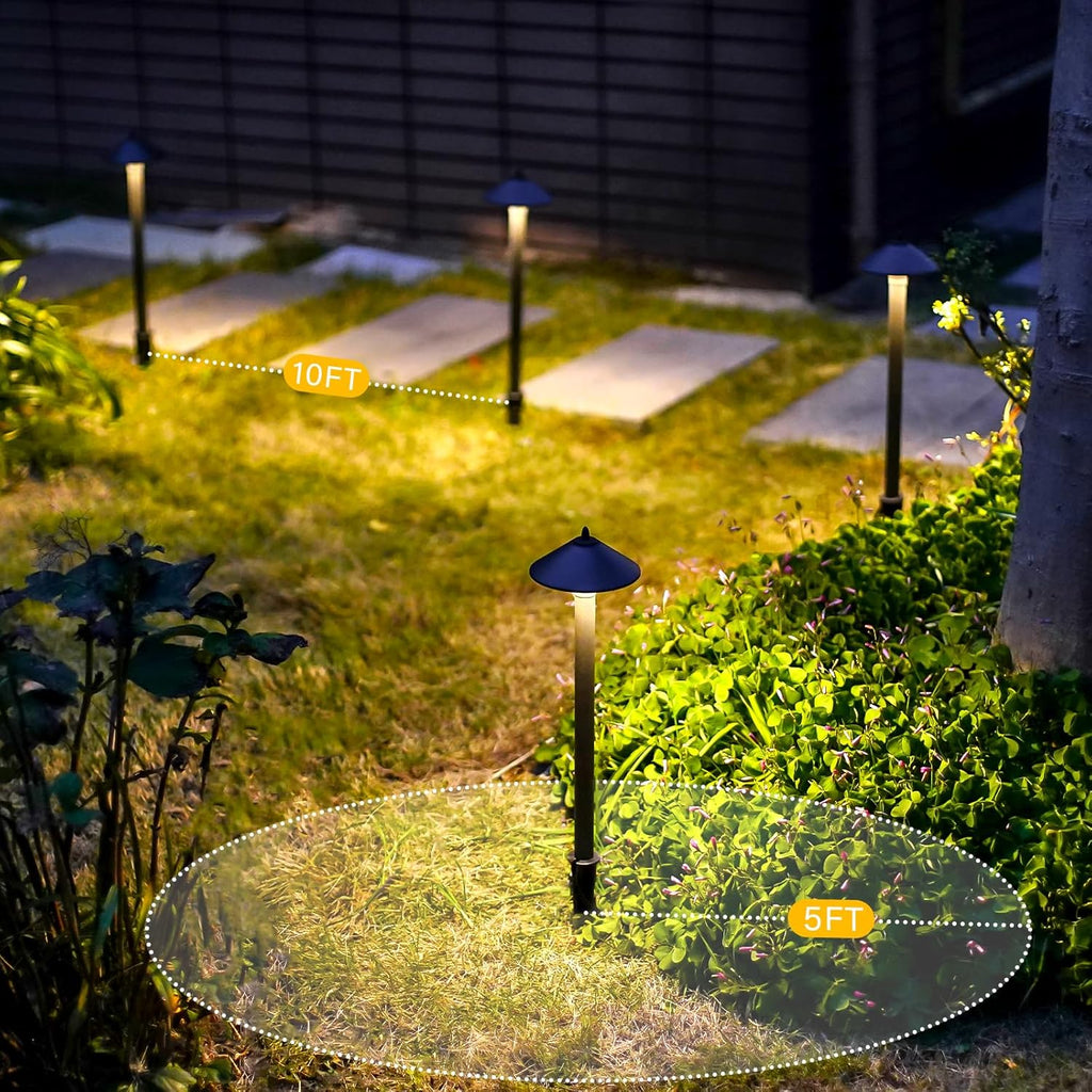 VENUS MANUFACTURING Low Voltage LED Pathway Lights 1.2W Outdoor Landscape Lighting 6 Pack 40 Lumen Landscape Path Lights 2700K for Lawn Patio Yard Walkway Driveway Pathway Garden - Venus Manufacture