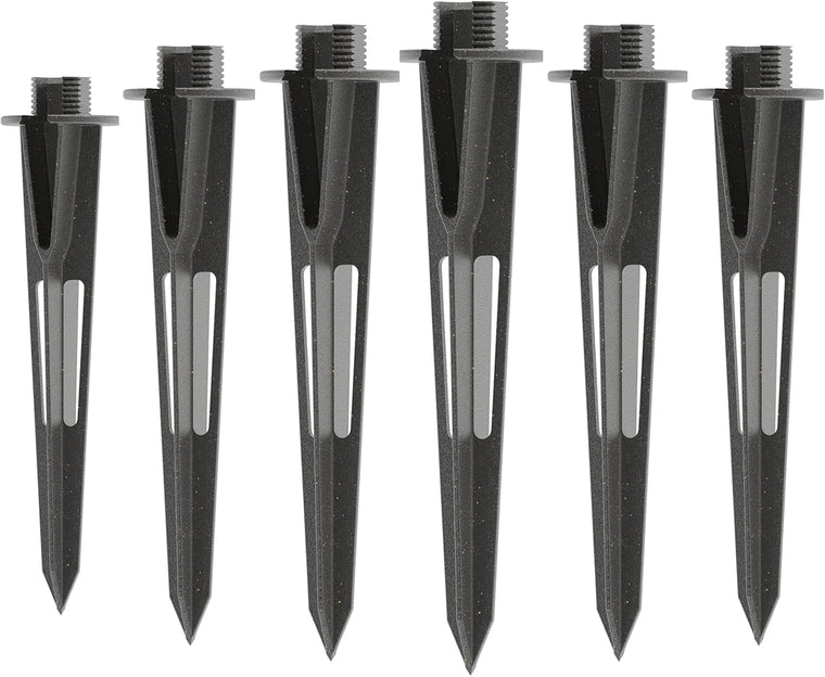 VENUS MANUFACTURING 6pcs 8.75” Landscape Lighting Metal Stakes 3/4 NPSM (0.77'' Thread Diameters) Path Light Replacement Ground Spikes Fit Malibu Outdoor Pathway Light & Spotlight/Floodlight Lights