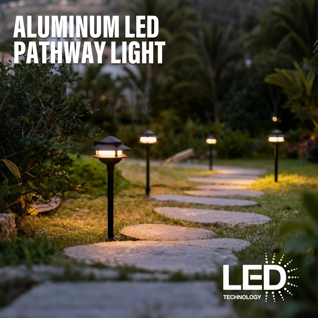VENUS MANUFACTURING Landscape Lighting LED Outdoor Low Voltage Pathway Light 12V AC 2.2W 32Lumen Warm White Landscape Lighting for Garden Path Driveway Yard