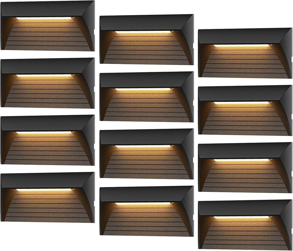 VENUS MANUFACTURING 2W Low Voltage Deck Lights LED Outdoor Stair Lights 3000K 12V Wired Step Lighting, Die-cast Aluminum for Fence, Yard, Patio, and Pathway