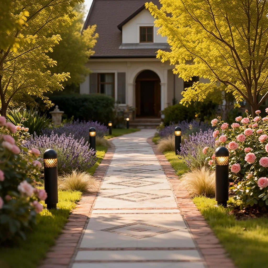 VENUS MANUFACTURING Low Voltage Landscape Lights LED Bollard Pathway Lights Kits 3W Outdoor Landscape Lighting 200Lumen Path Light 3000K Warm White Wired Walkway Sideway Path Lights