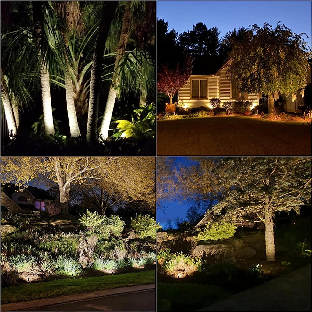 VENUS MANUFACTURING Low Voltage Well Lights Outdoor Landscape Lighting 4W 200 Lumen In-ground LED Landscape Lights Weatherproof 2800K Warm White 12V Deck Up-Lights For Yard Tree Garden Fence 4Pack