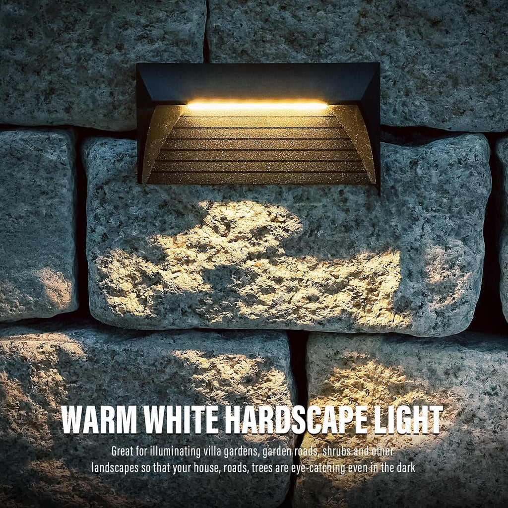 VENUS MANUFACTURING 2W Low Voltage Deck Lights LED Outdoor Stair Lights 3000K 12V Wired Step Lighting, Die-cast Aluminum for Fence, Yard, Patio, and Pathway