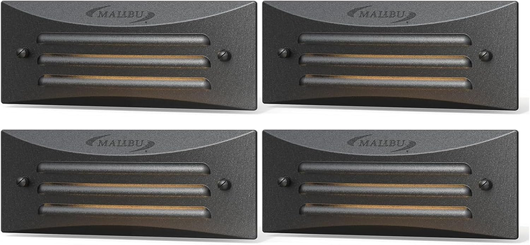 Malibu 4 PK LED Deck Light Low Voltage Landscape Lighting Outdoor Pathway Decorative Garden Dual Light for Patio Outside Landscape Walkway Stair 8406-2408-04