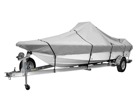 Goodsmann 600 Denier boat cover, Silvery gray, water resistant, weather protection, trailerable, Silver Poly, Center Console Covers, different size - Venus Manufacture
