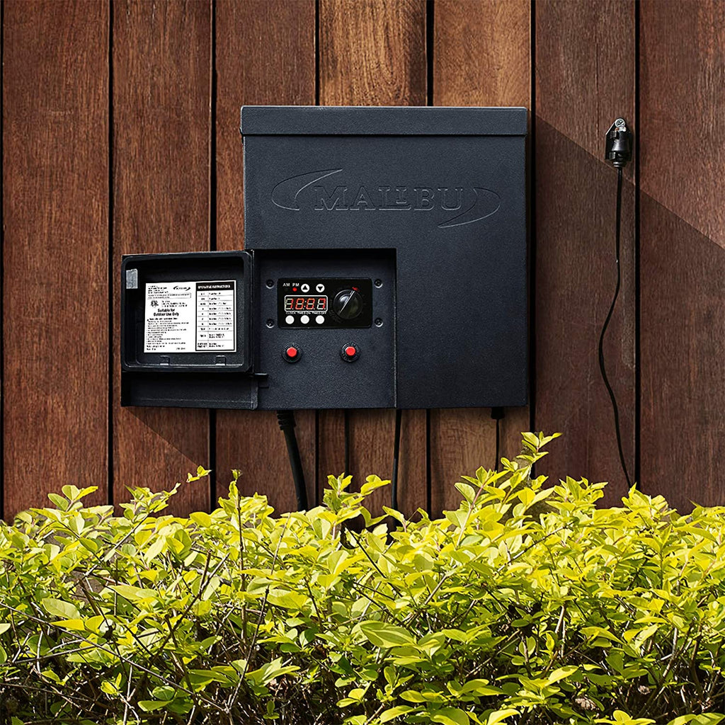 Power Pack Lighting System Malibu 600 Watt Power Pack with Sensor Photo Cell and Weather Shield f ...