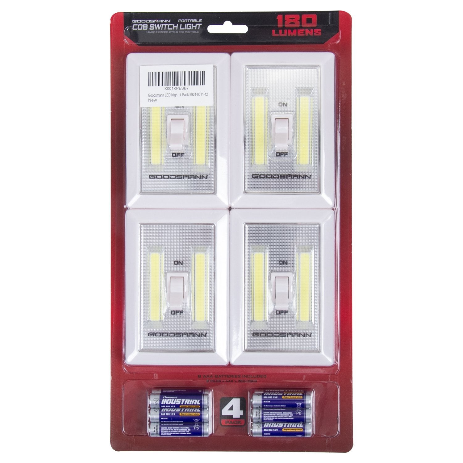 4-Pack: Stick On Wireless LED Light Switch