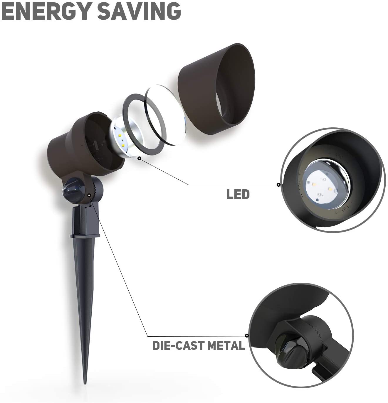 Malibu Low Voltage Landscape Lighting 8 Pack Floodlight LED Light 11W -  Venus Manufacturing