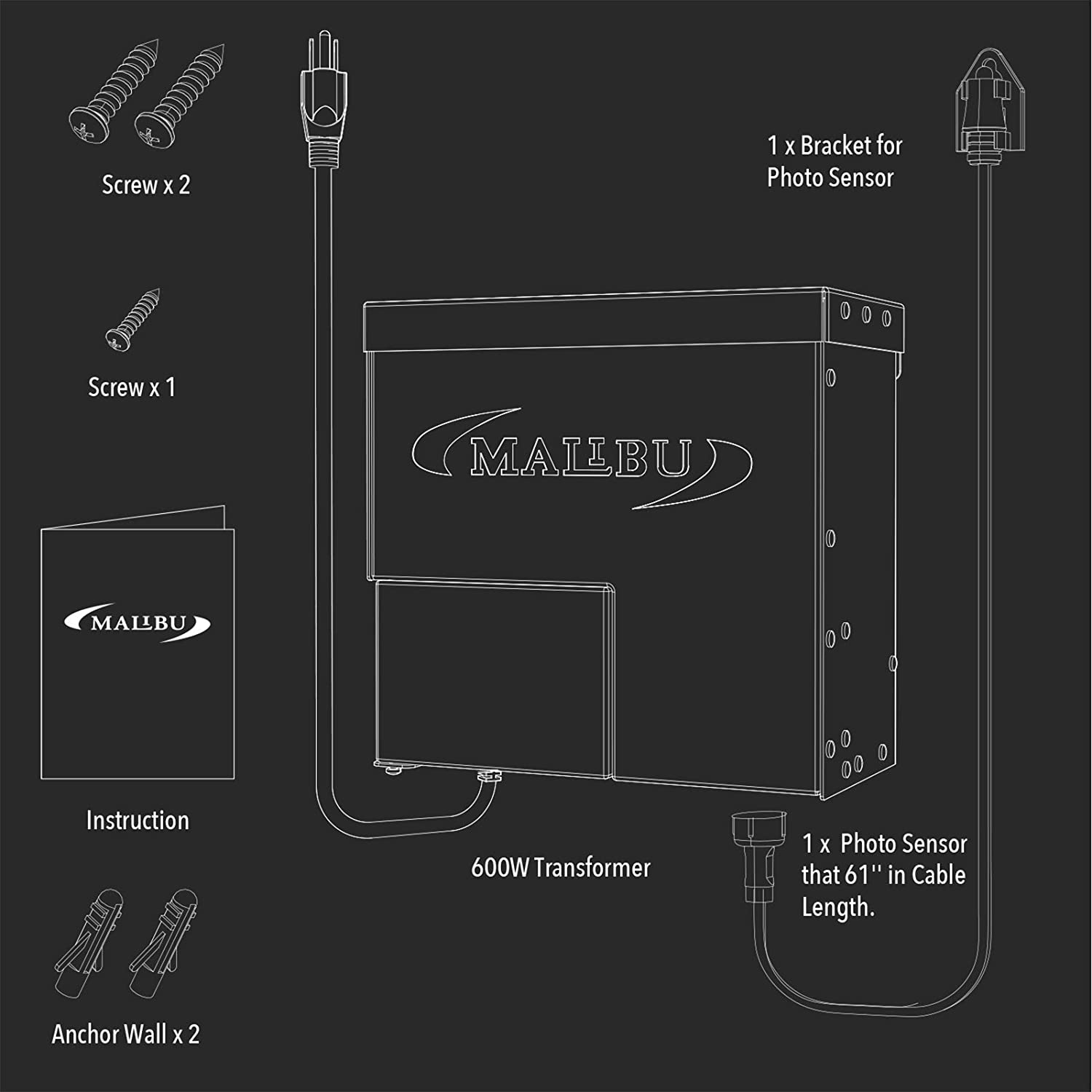 Malibu 600 Watt Low Voltage Outdoor Transformer With Sensor & Weather Shield – Refurbished
