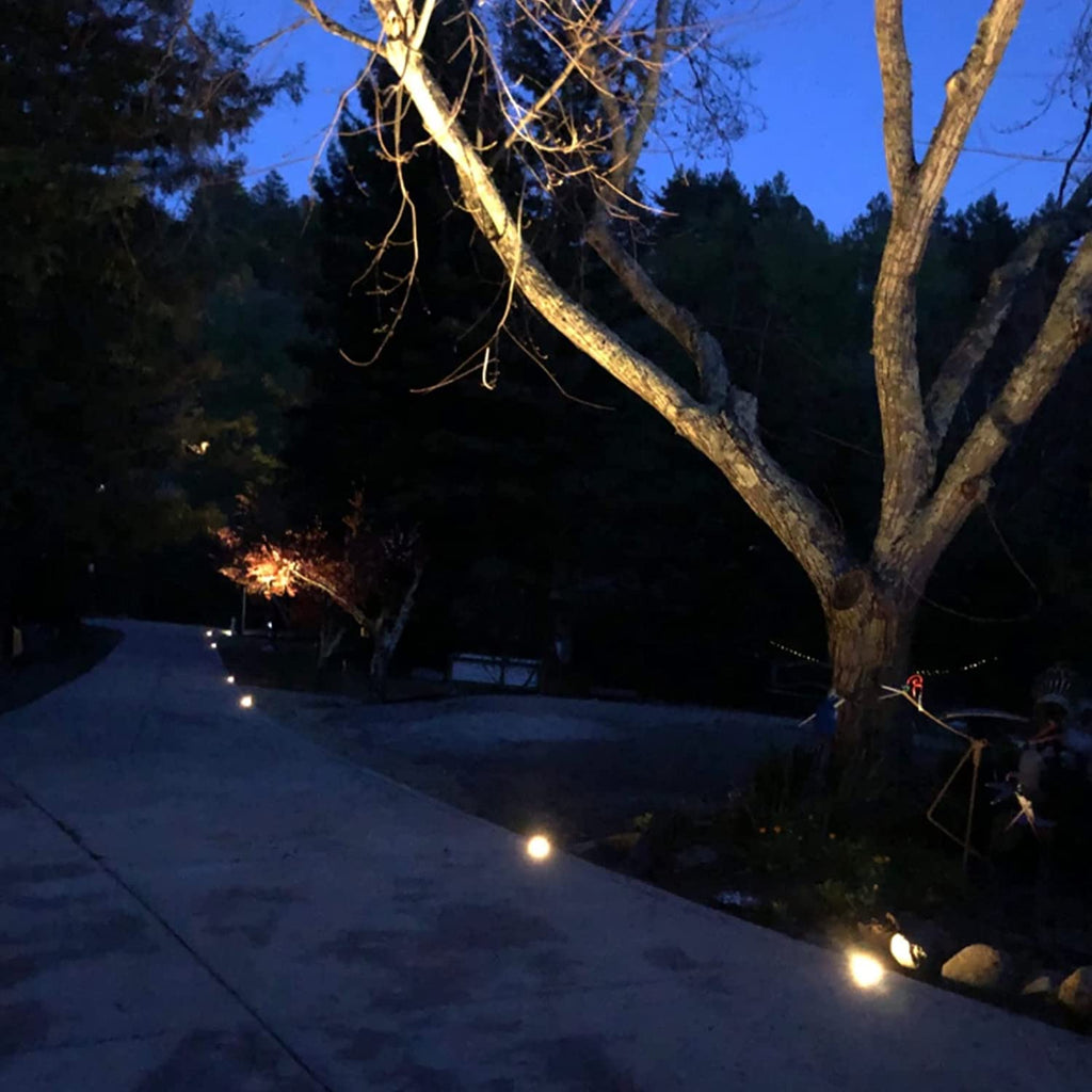 Malibu LED 4W In Ground Well Lights Low Voltage Landscape Lighting Low Voltage Lighting Spotlight for Driveway, Deck, Step, Garden Lights Outdoor 8401-3500-08